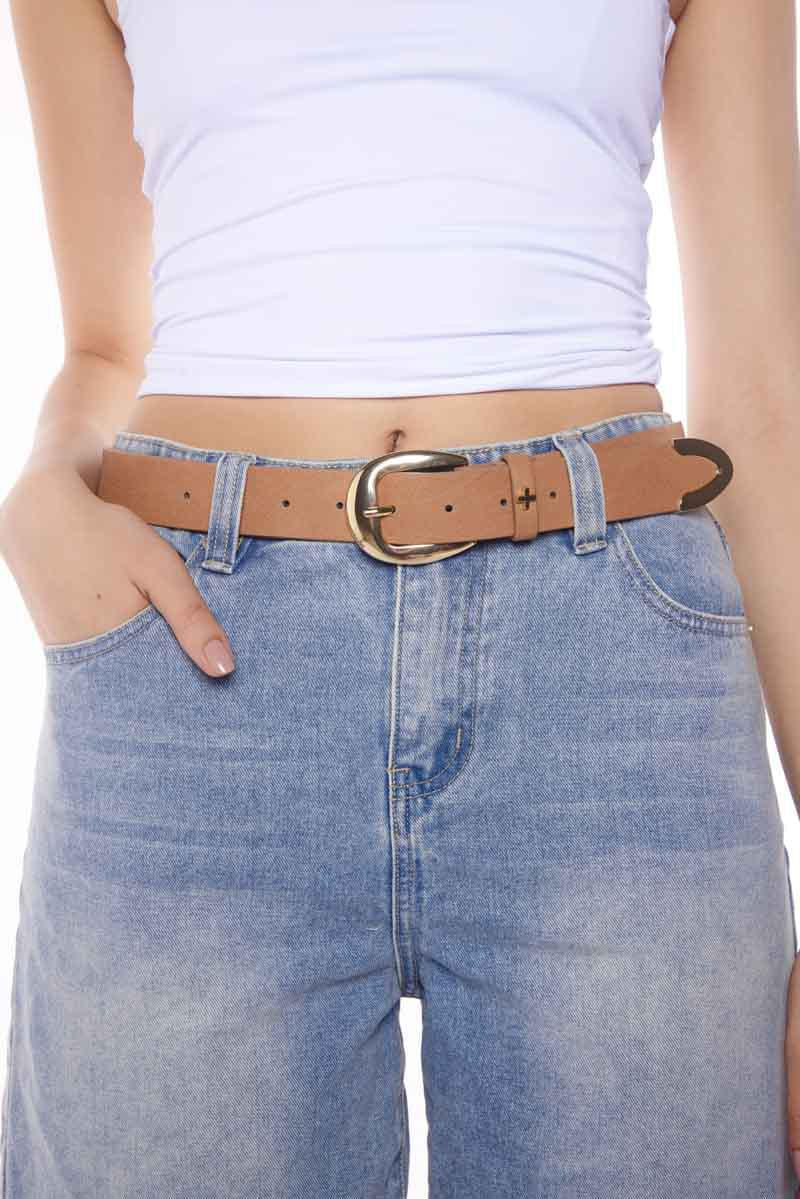 Peta + Jain Marissa Metal Vtip Belt Tan Gold - detail view