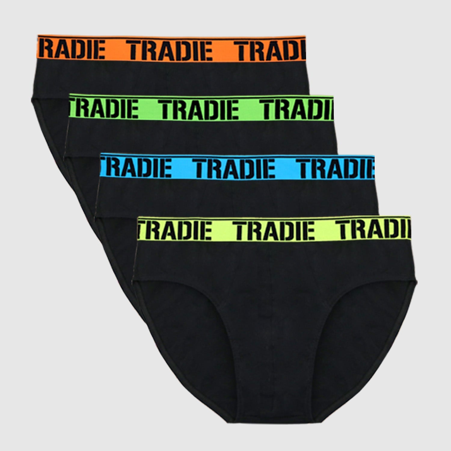 Tradie Mens Brief 4 Pack Black