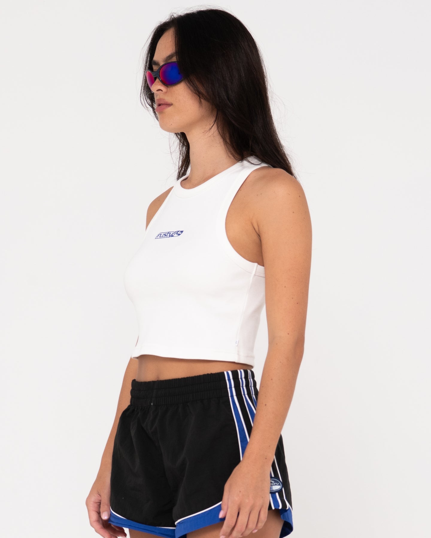 Rusty Contrast Racer Tank - White (view 4)