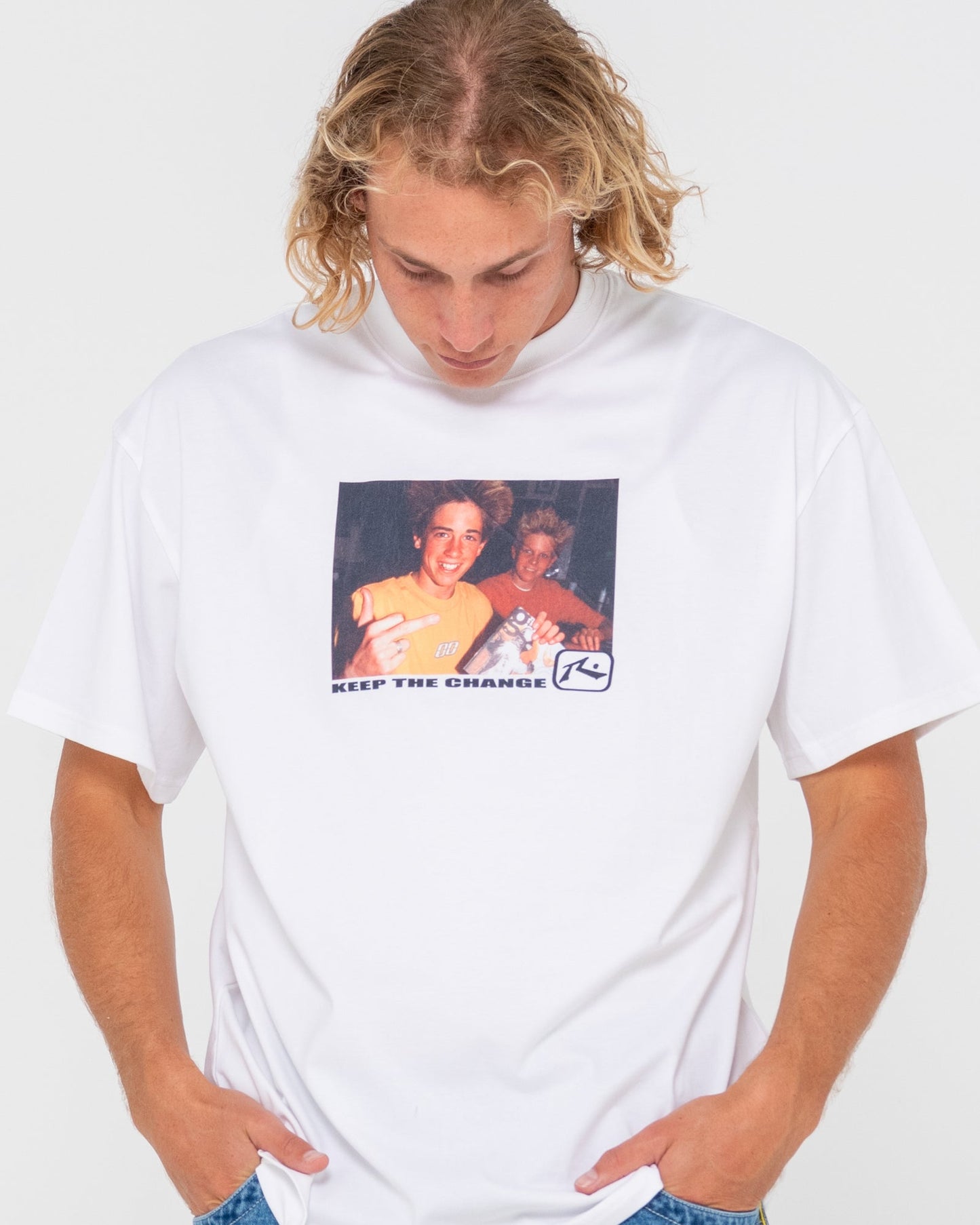 Keep The Change SS Tee - White