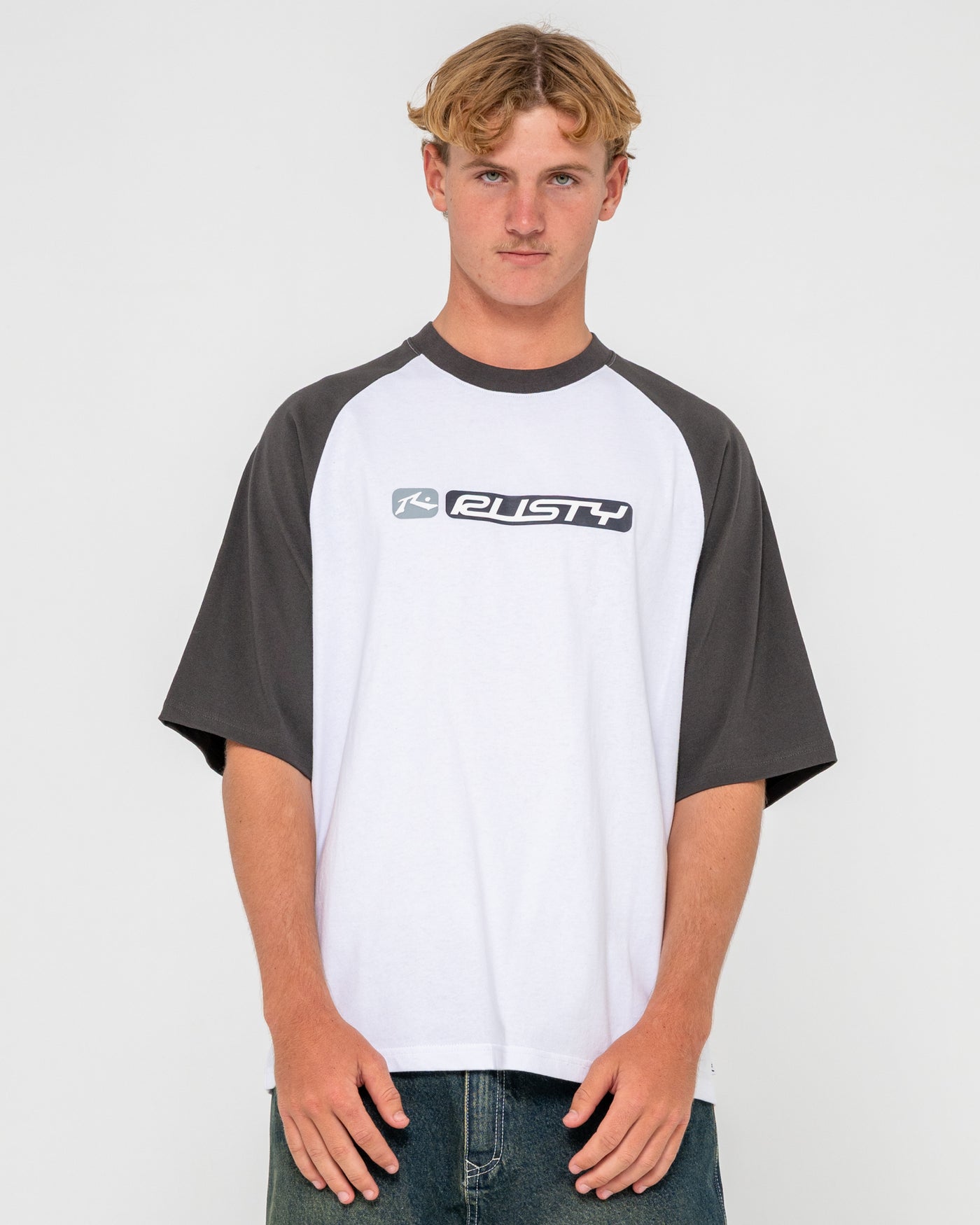 Rusty Bubble Raglan Short Sleeve Tee - White