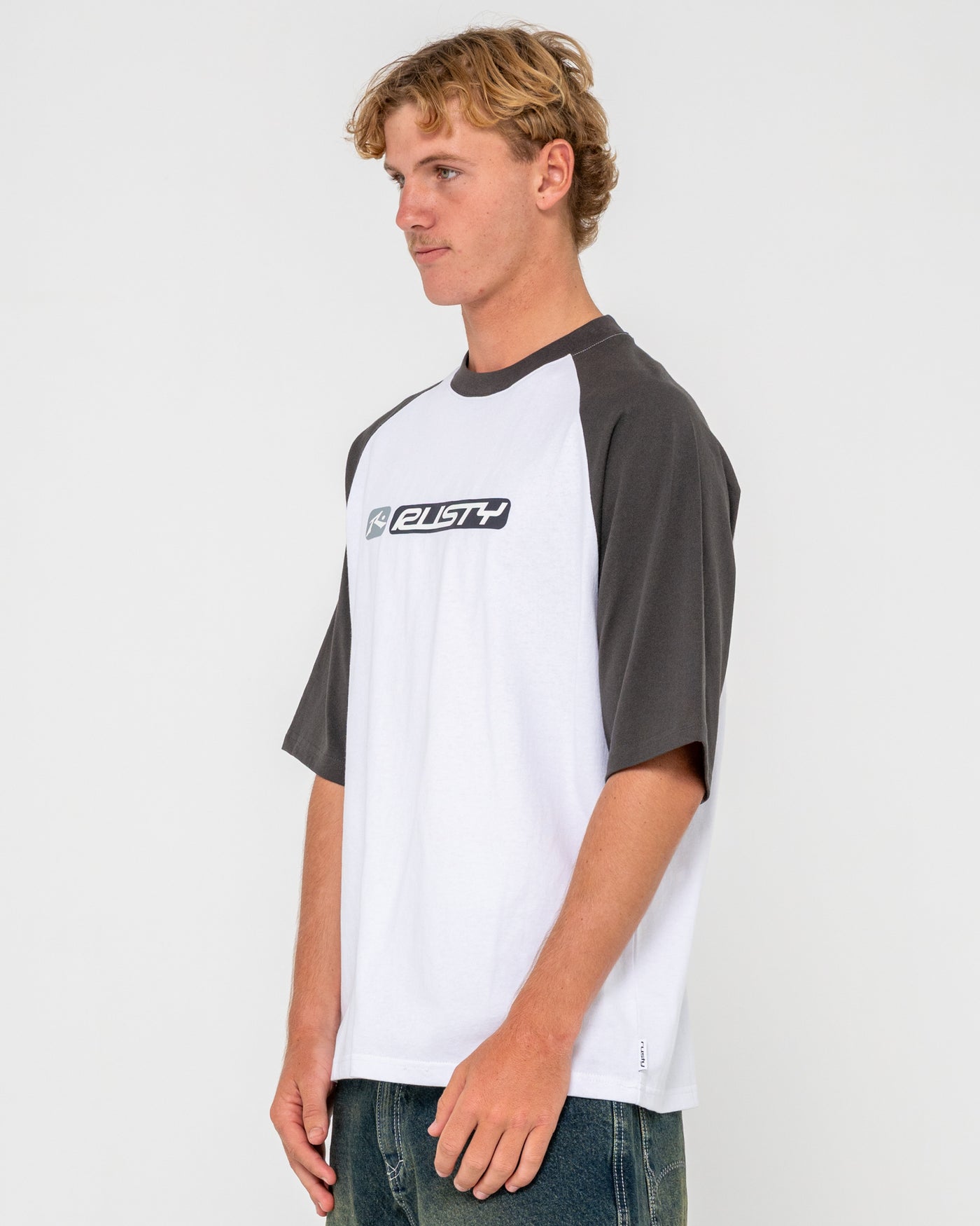Rusty Bubble Raglan Short Sleeve Tee - White (view 2)