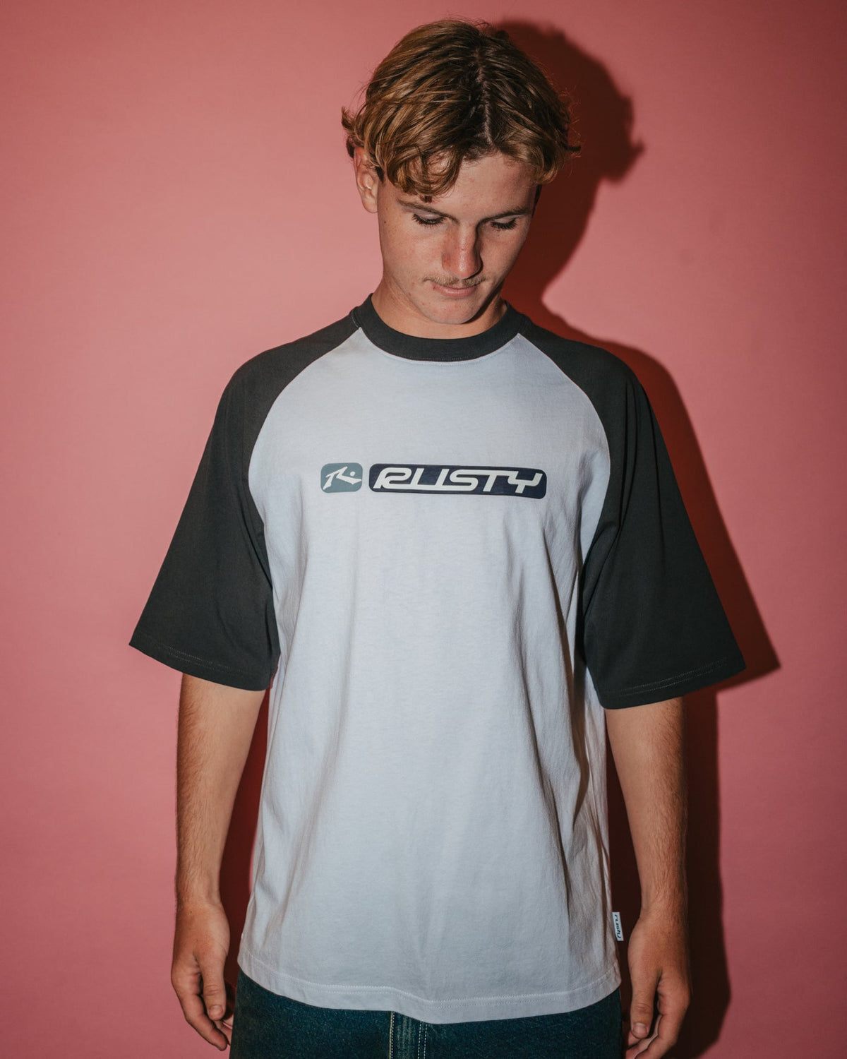 Rusty Bubble Raglan Short Sleeve Tee - White (view 6)