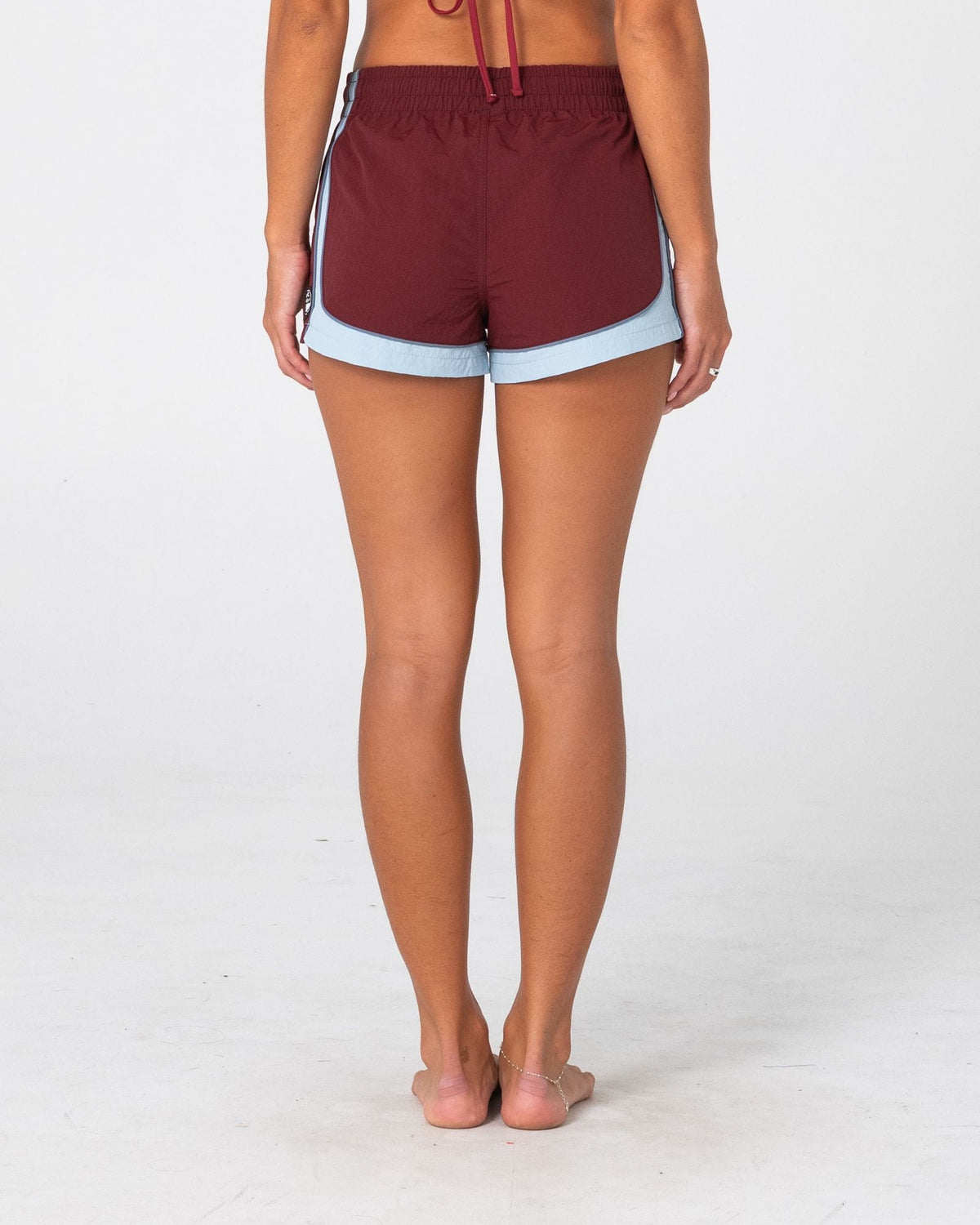 Rusty Elastic Panel Crank Boardshort cranberry back view