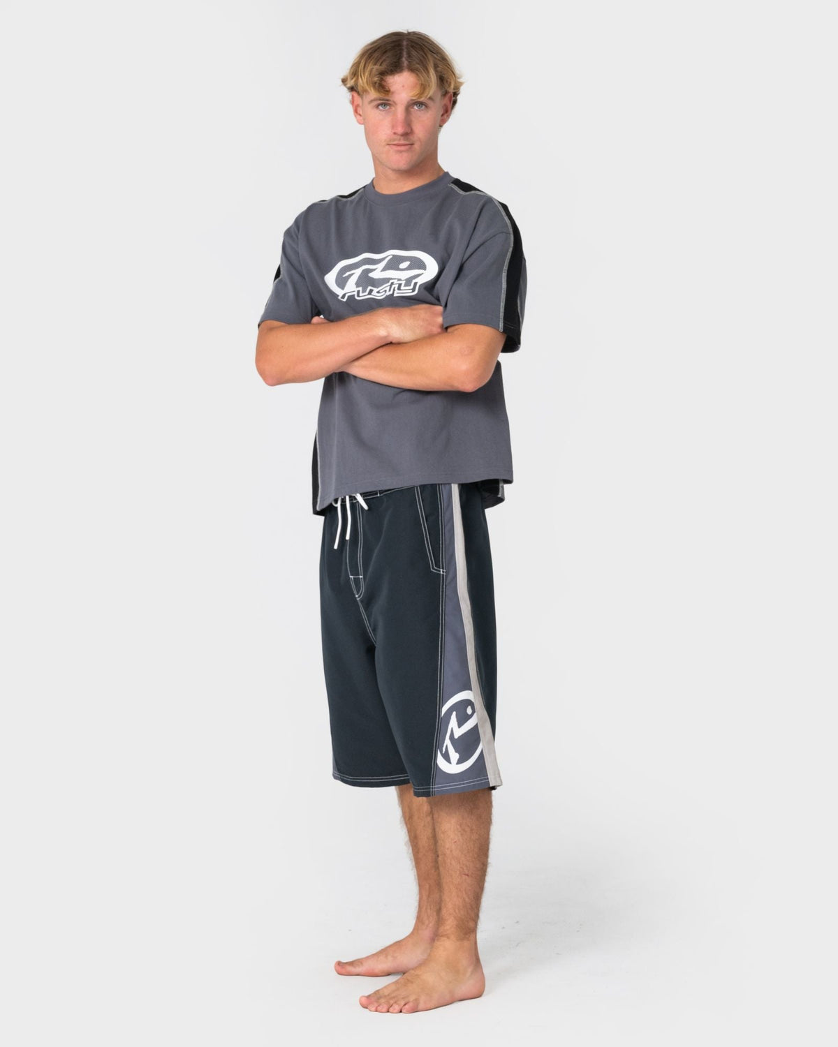 Rusty Carnage Baggy Boardshort in black