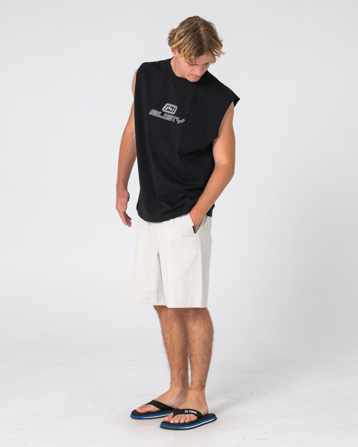 Rusty Rumble Elastic Short in stone