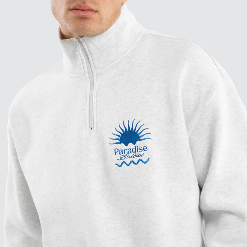 Sunbathe 1/4 Zip Sweater - Snow Marle