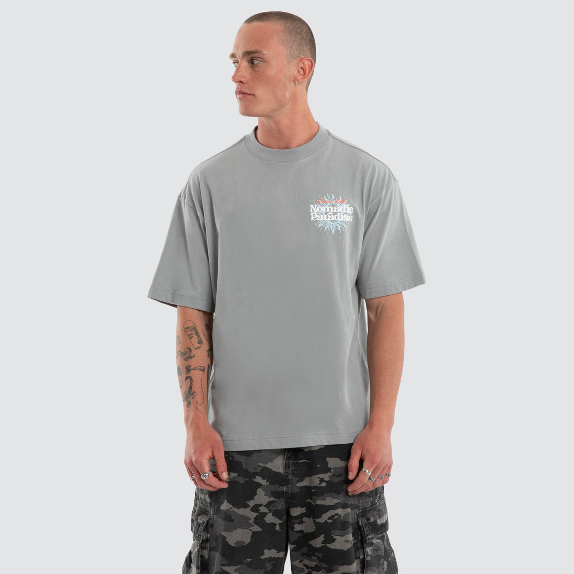 Nomadic Weatherman Street Tee - Neutral Grey (view 3)