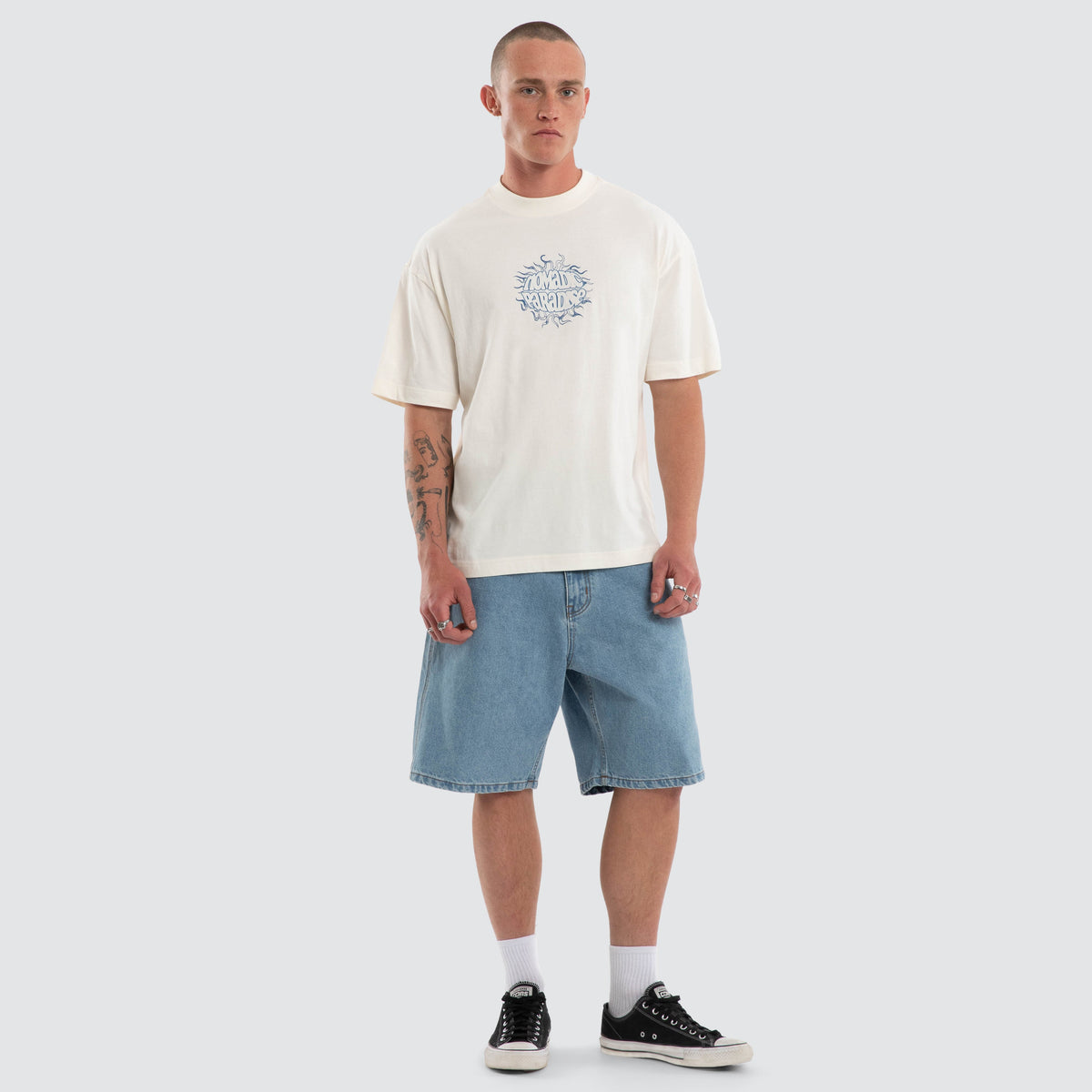 Nomadic Paradise Blaze Street Tee in Tofu - back
