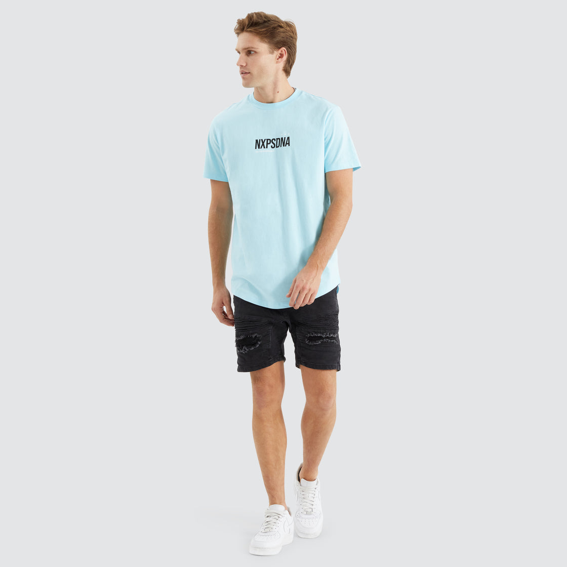 Overhead Dual Curved Tee - Atomizer Blue