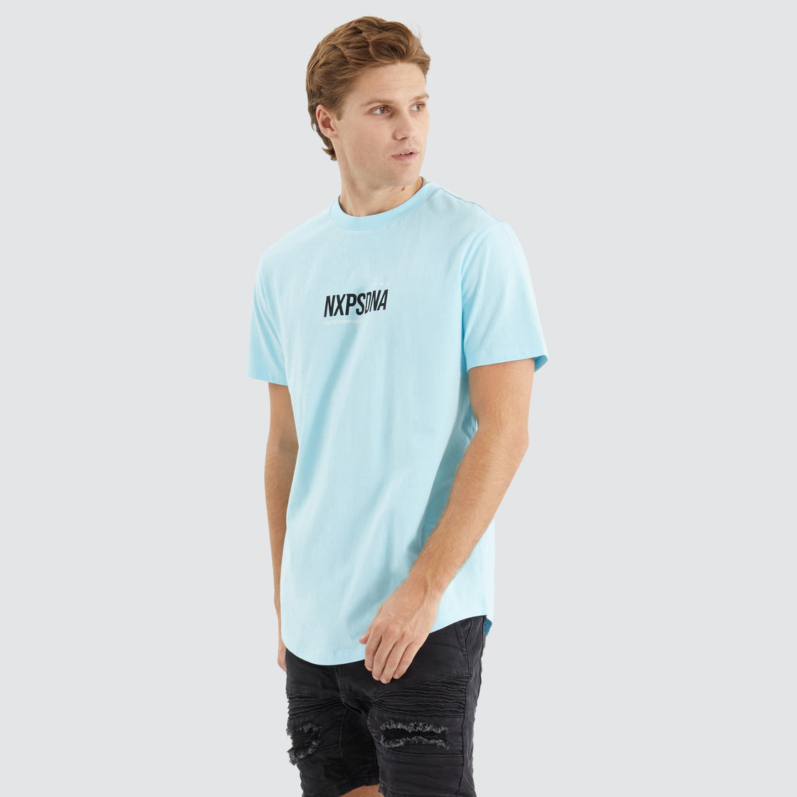 Overhead Dual Curved Tee - Atomizer Blue