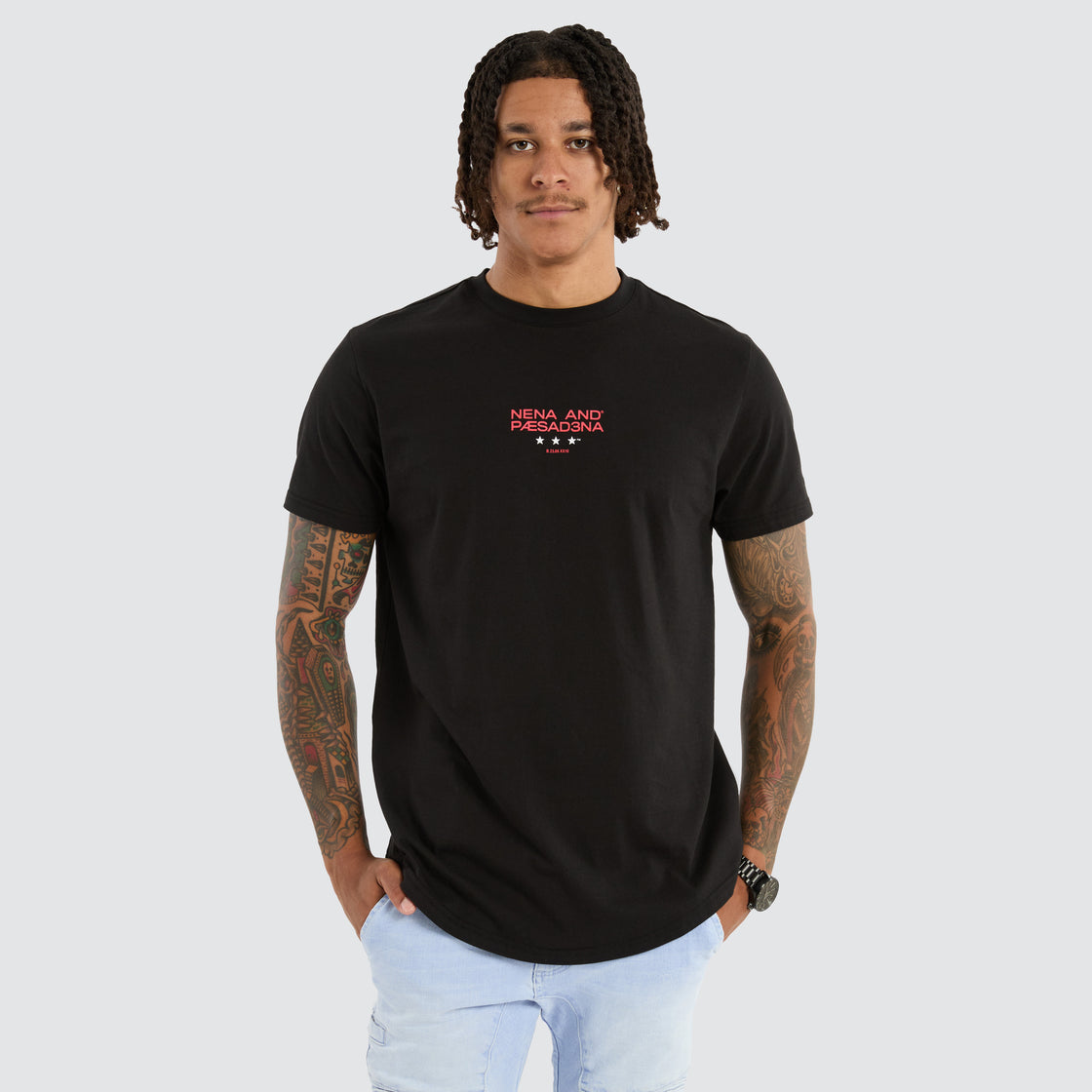 Vector Dual Curved Tee - Jet Black