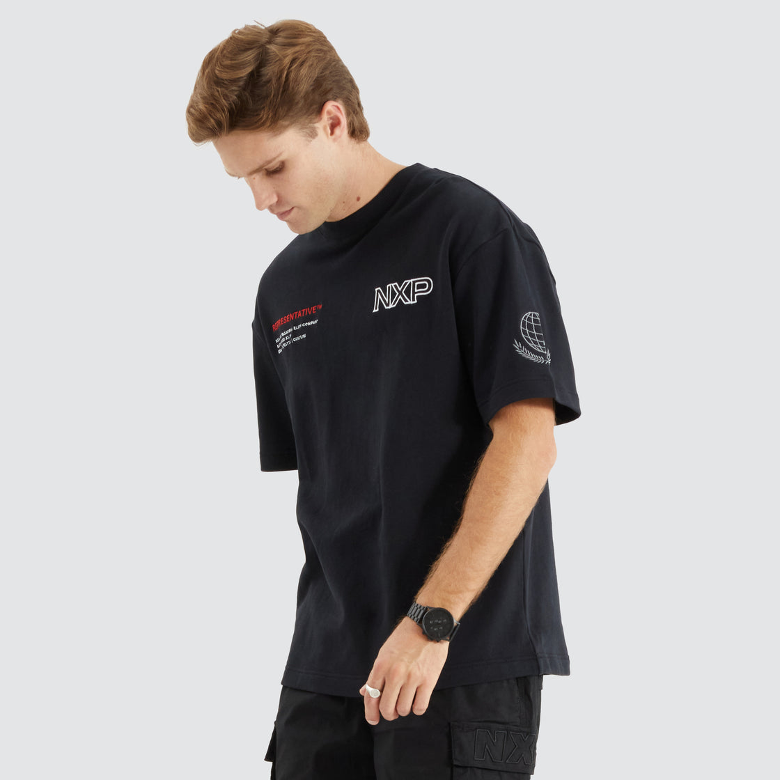 NXP Fender Loop Back Street Tee - Anthracite Black (view 2)