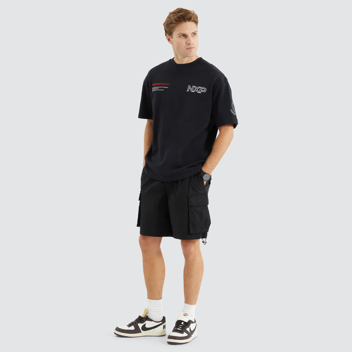 NXP Fender Loop Back Street Tee - Anthracite Black (view 4)