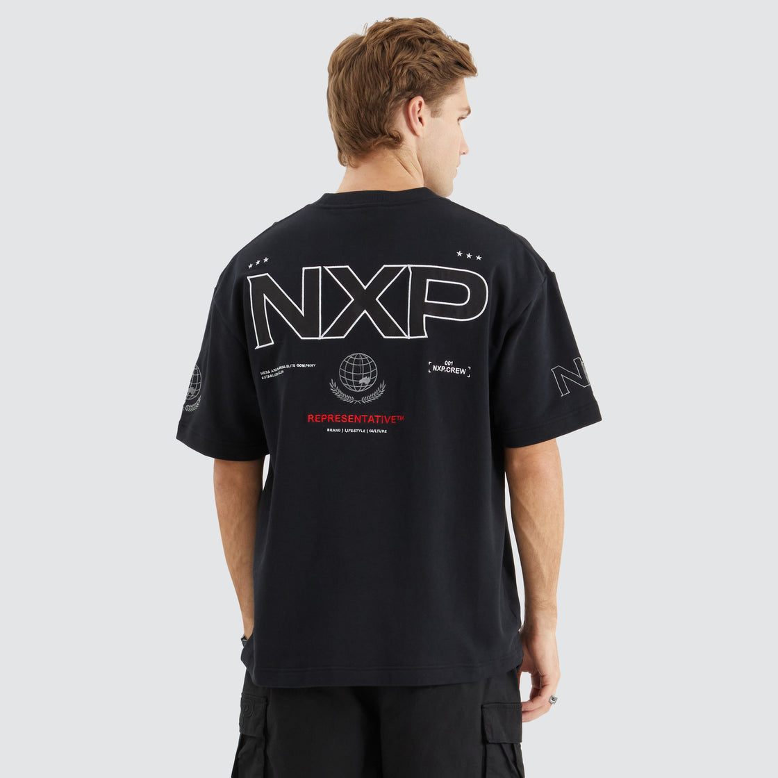 NXP Fender Loop Back Street Tee - Anthracite Black