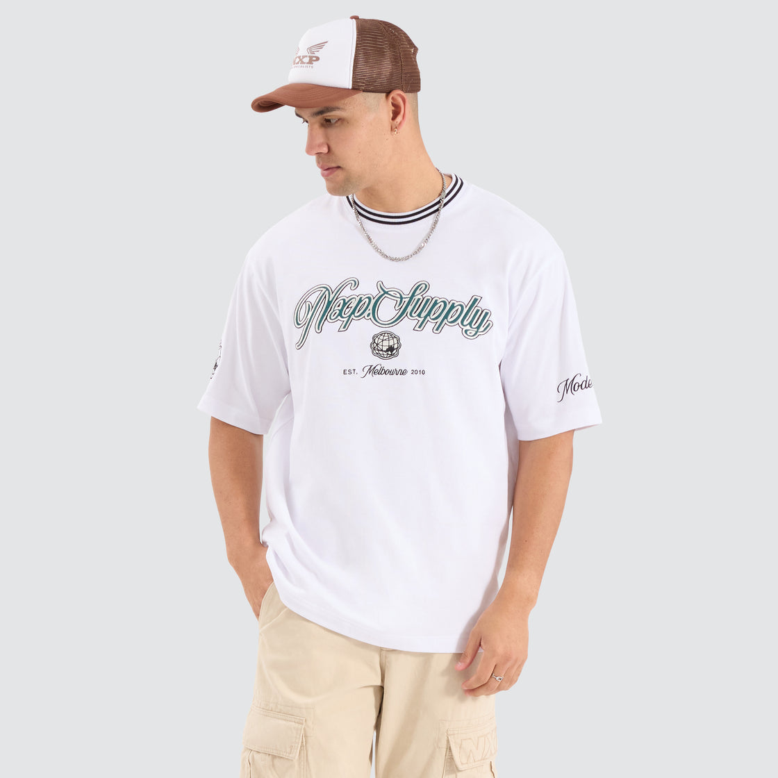 Anglo Oversized Tee - Optical White