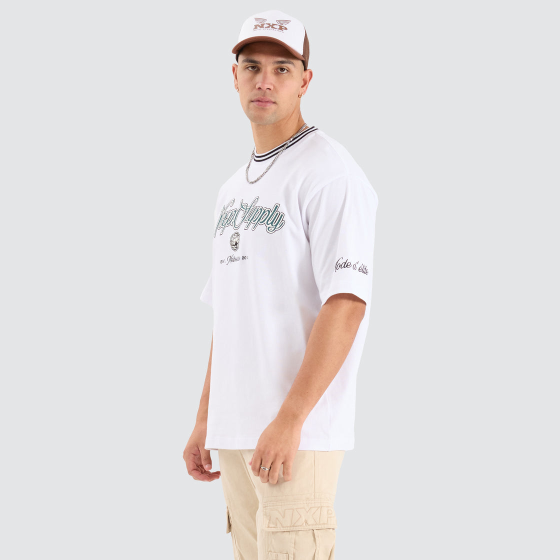 Anglo Oversized Tee - Optical White