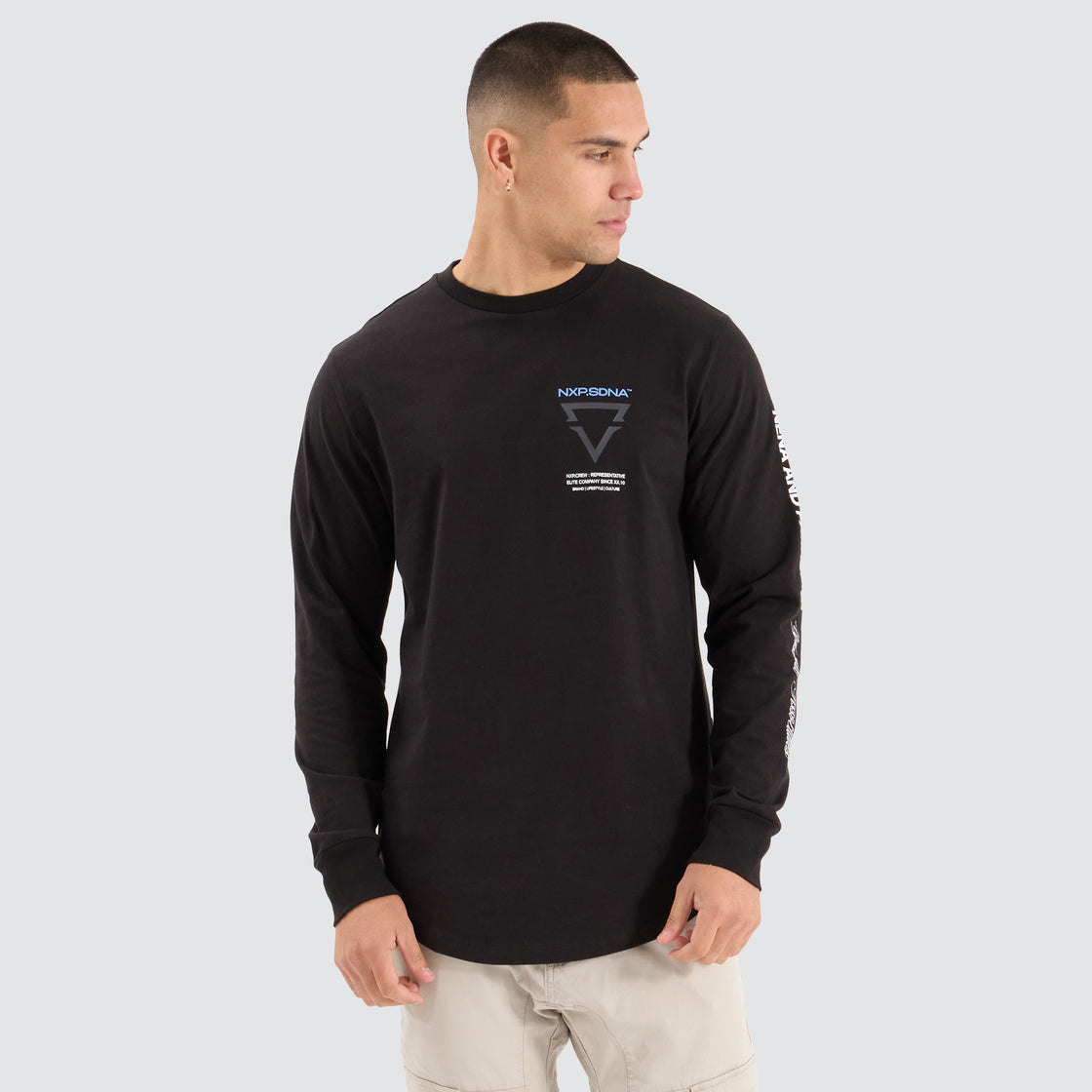 Rein Dual Curved LS Tee - Jet Black