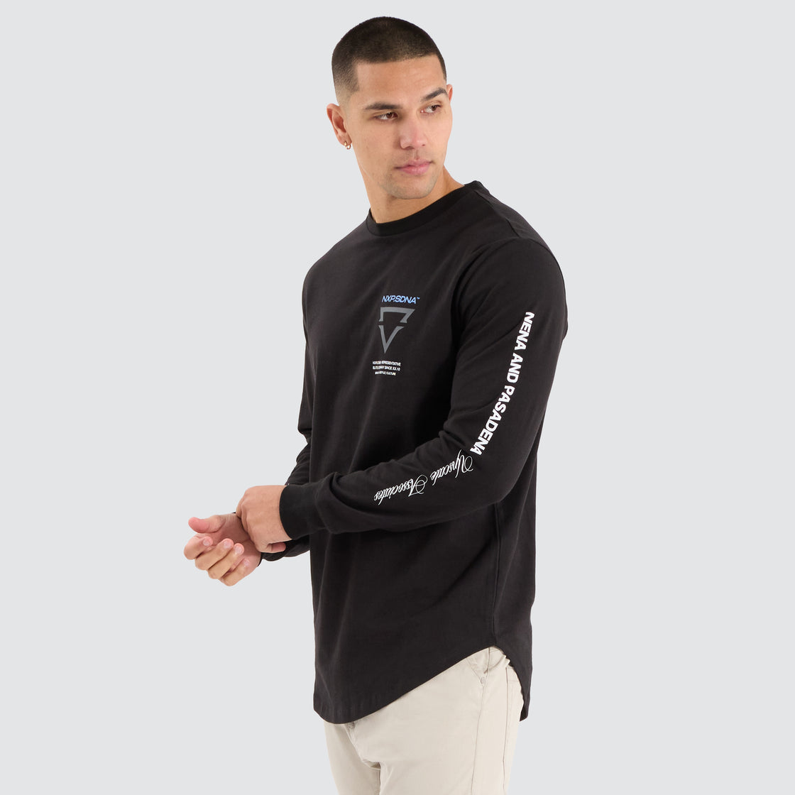 Rein Dual Curved LS Tee - Jet Black