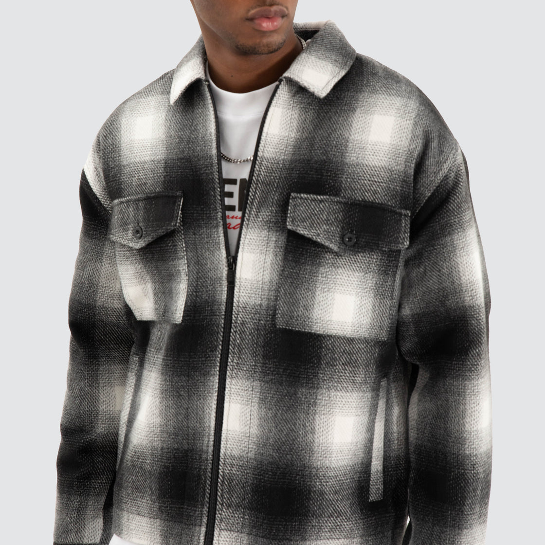 Rugged Relaxed Jacket - Black / White Check