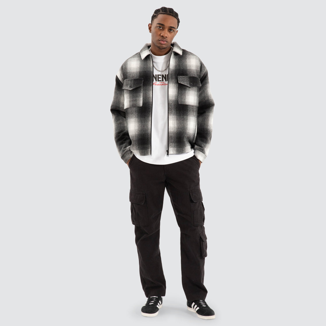 Rugged Relaxed Jacket - Black / White Check