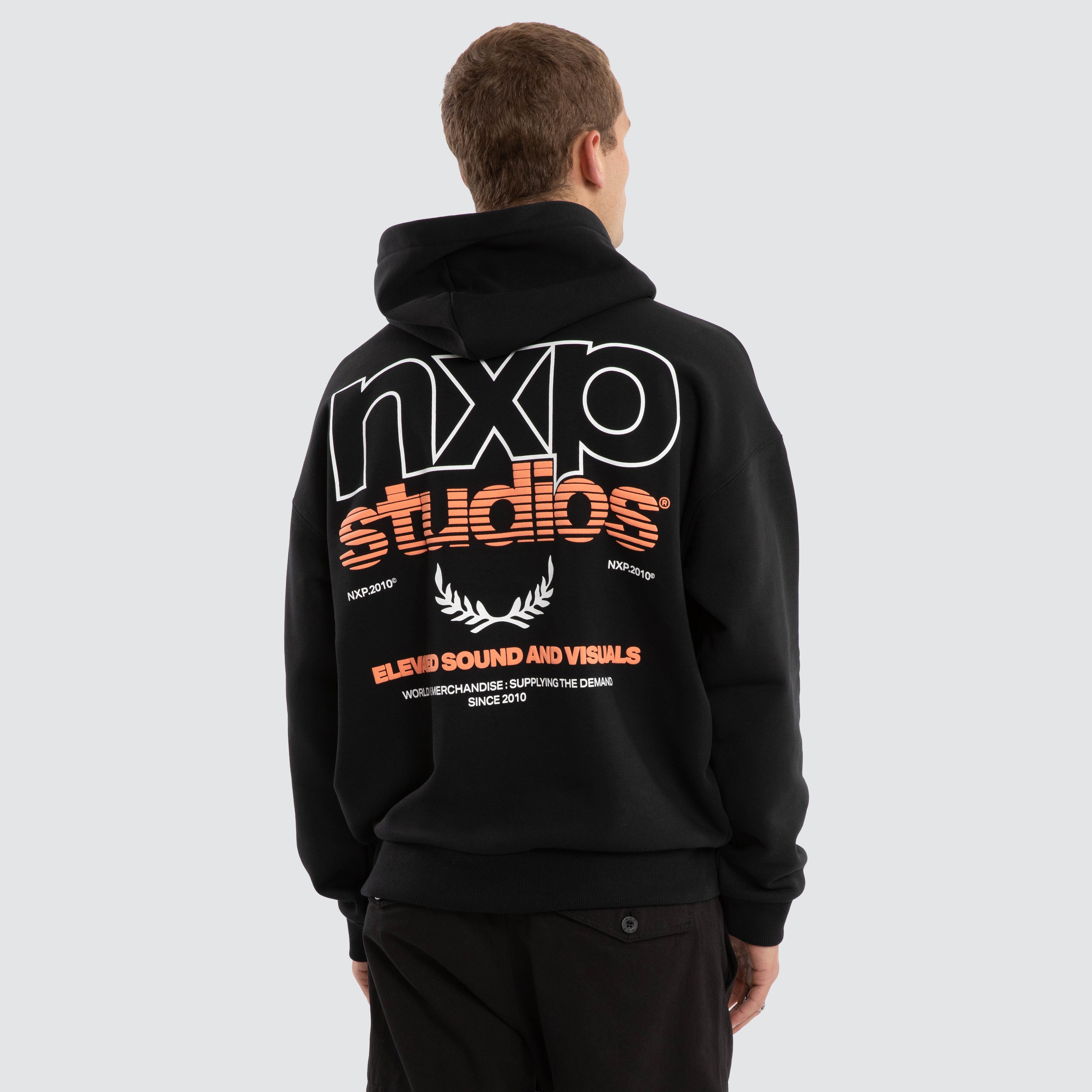 NXP Major Box Fit Hoodie Anthracite Black - front view