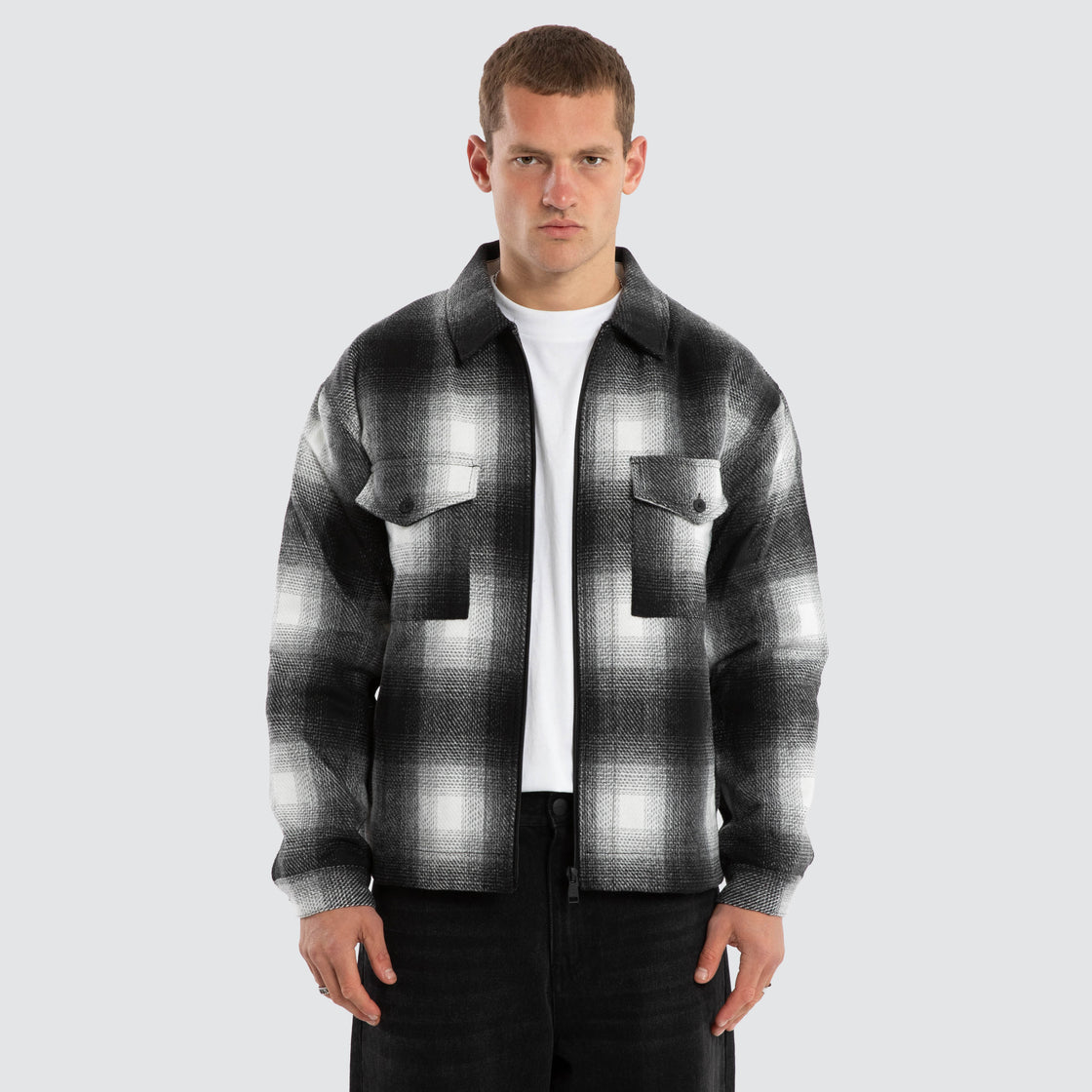 NXP Rise Relaxed Jacket - Black / White Check