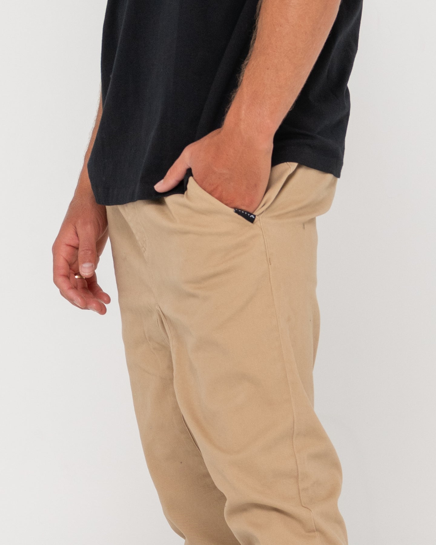 Rusty Hook Out Slim Fit Elastic Pant - Khaki (view 5)