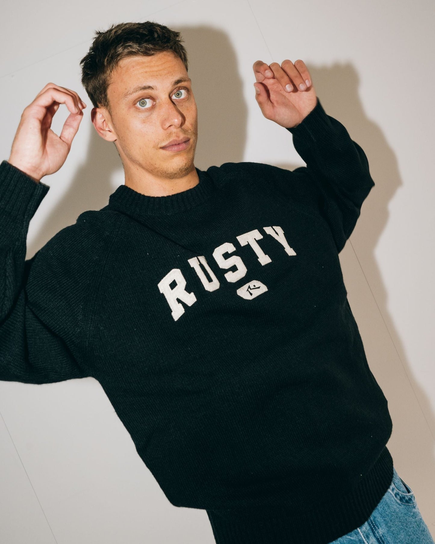 Alpha Kappa Knitted Crew - Black