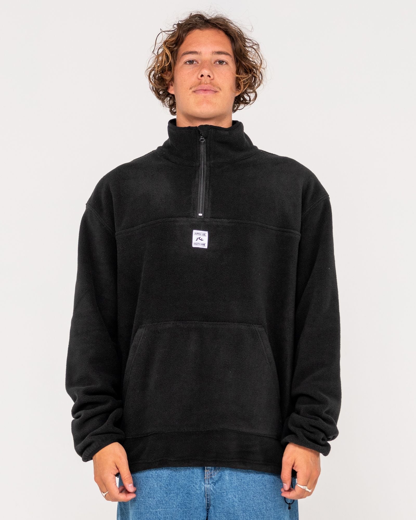 Rusty Core Division Quarter Zip Polar Fleece - Black