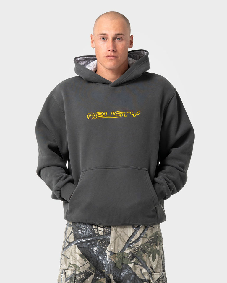 Rusty Outliner Hooded Fleece - Carbon (view 2)