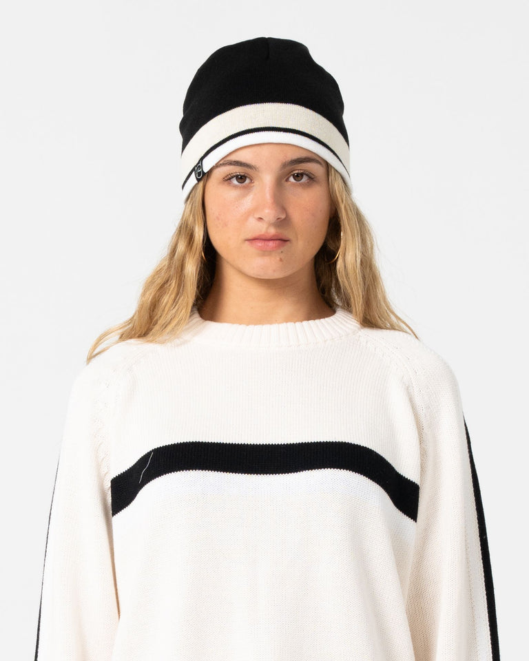 Rusty White Lines Reversible Beanie - Multi (view 3)