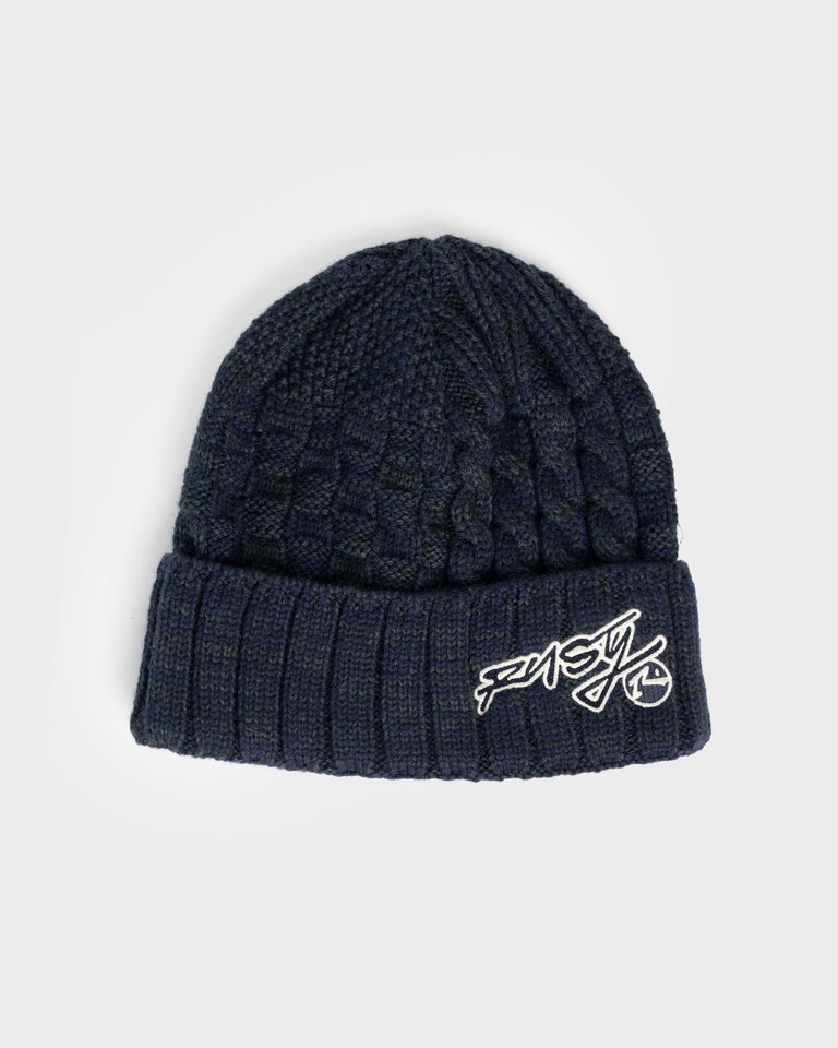 Rusty Ice Wave Beanie - Navy Blue