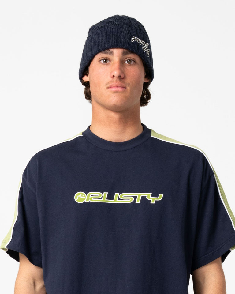 Rusty Ice Wave Beanie - Navy Blue (view 4)