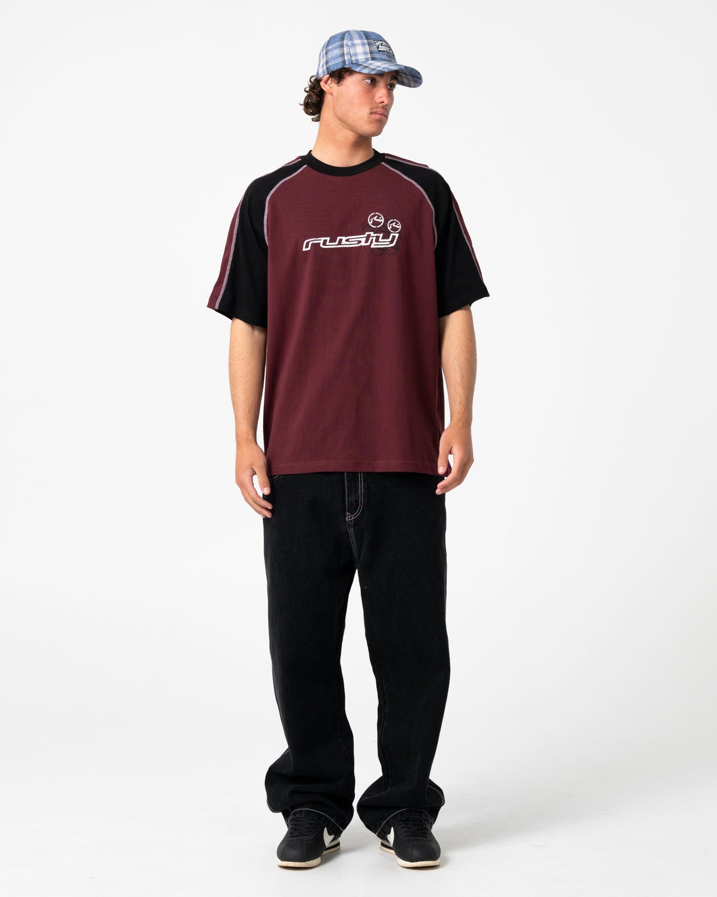 Rusty Omac Short Sleeve Tee - Burgundy (view 2)