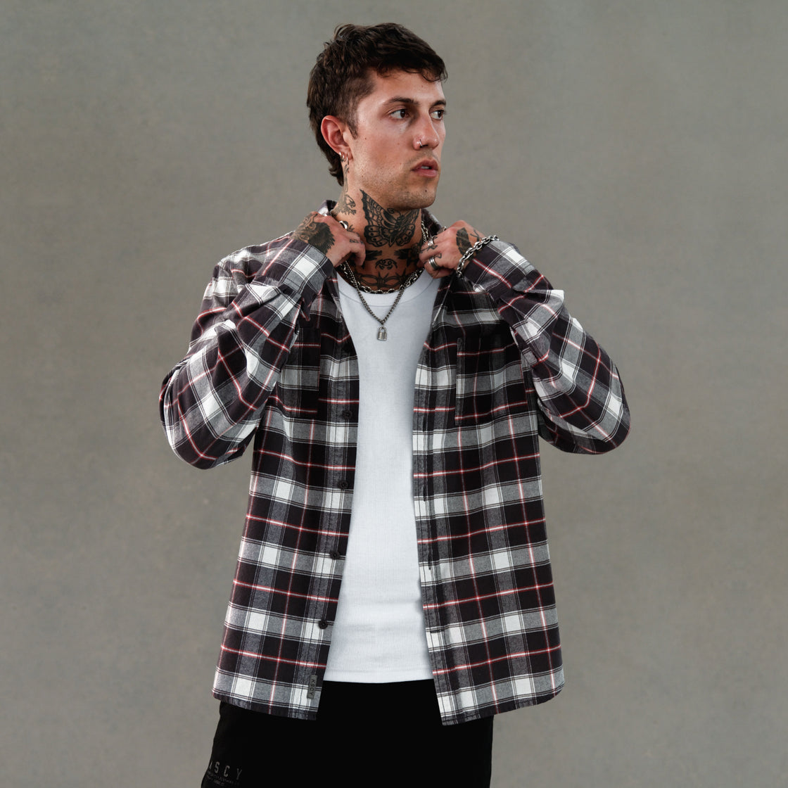 Kiss Chacey Unknown LS Shirt - Asphalt Check (view 3)