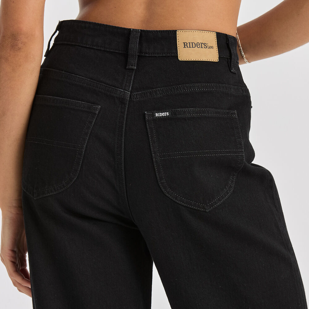 Hi Wide Jean - Washed Black