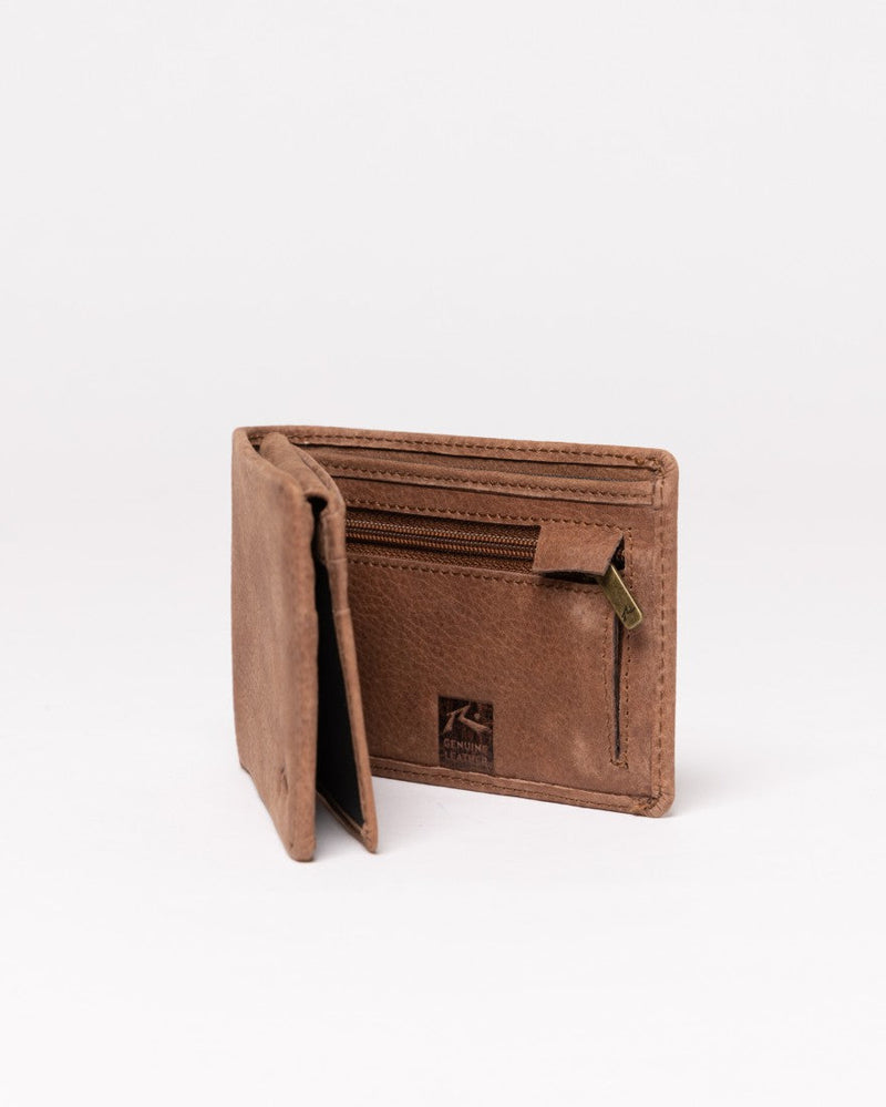 Rusty Busted Leather Wallet - Dark Tan (view 3)
