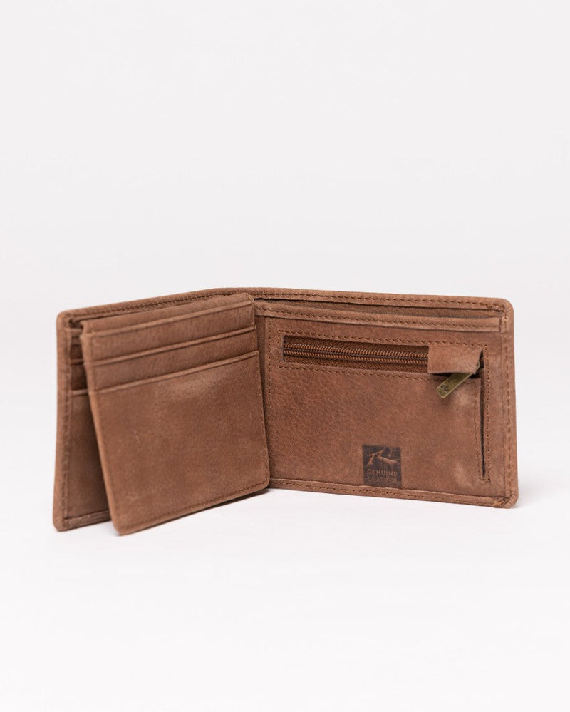Rusty Busted Leather Wallet - Dark Tan (view 2)