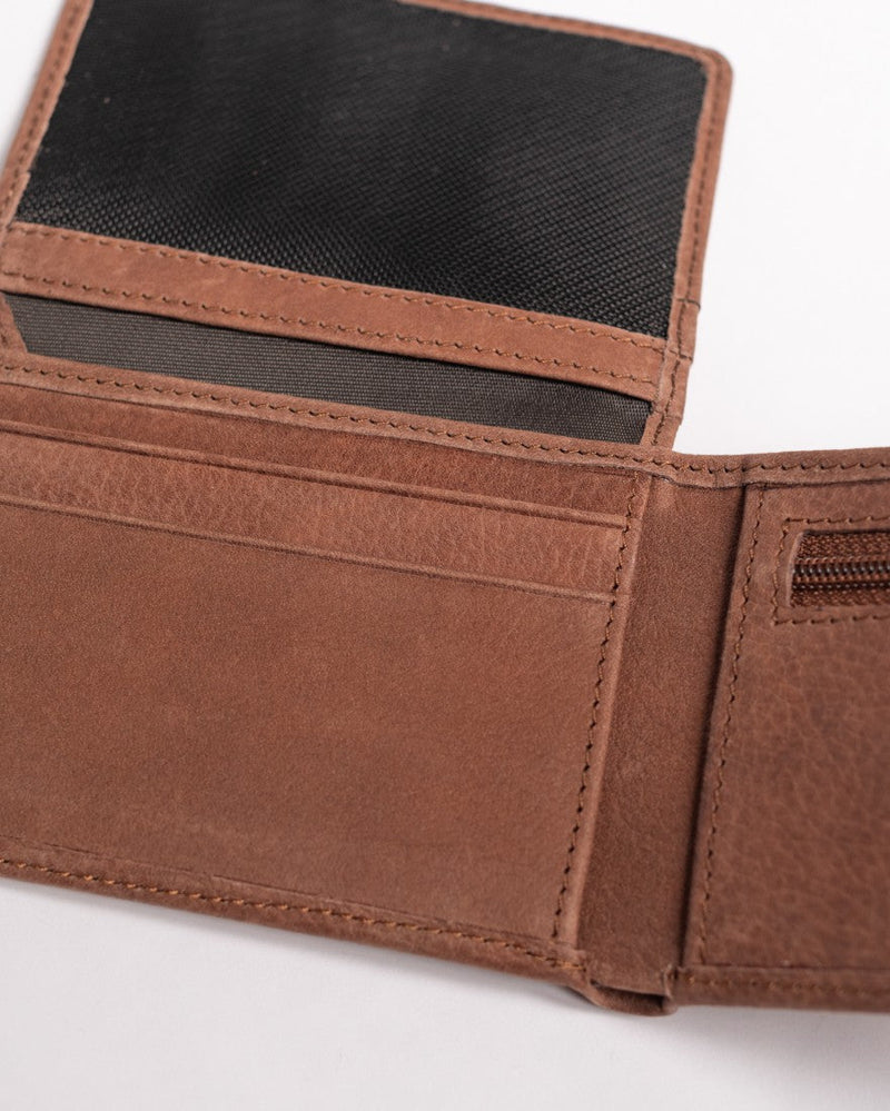 Busted Leather Wallet - Dark Tan