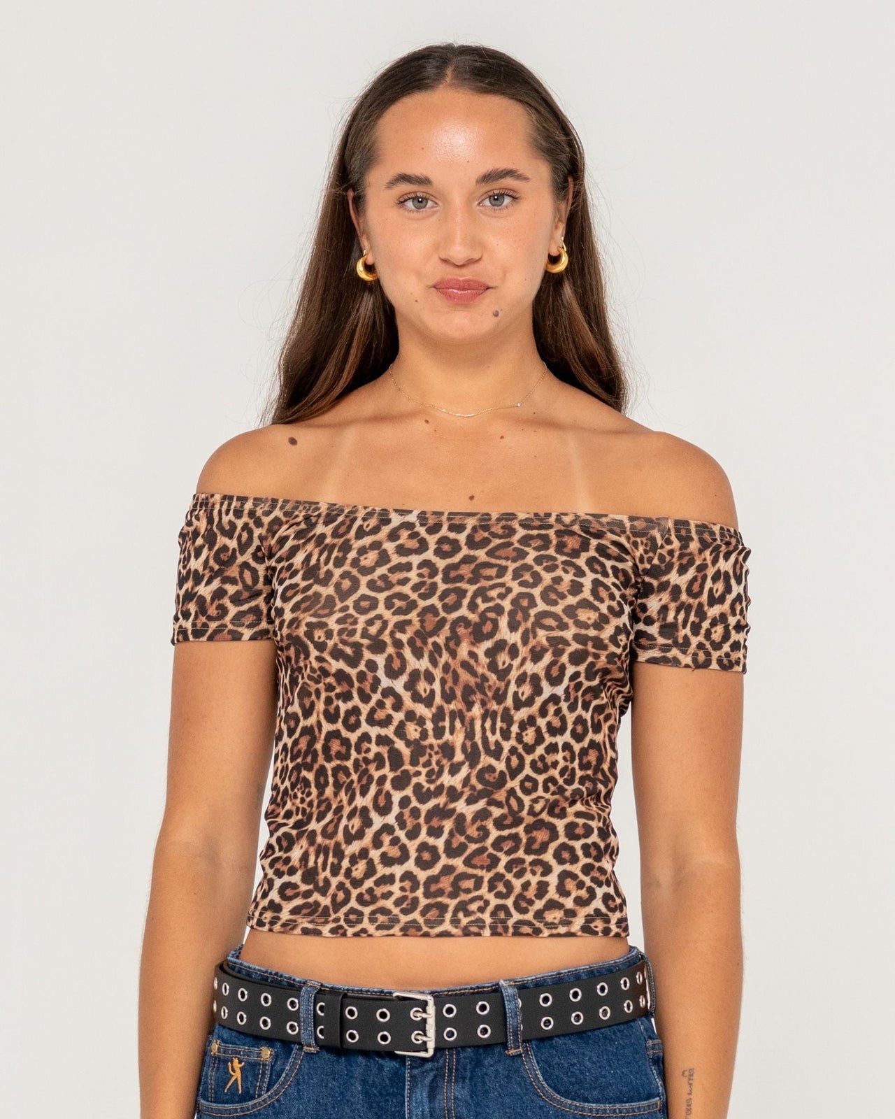 Rusty Ciao Bella Off Shoulder Top - Brown