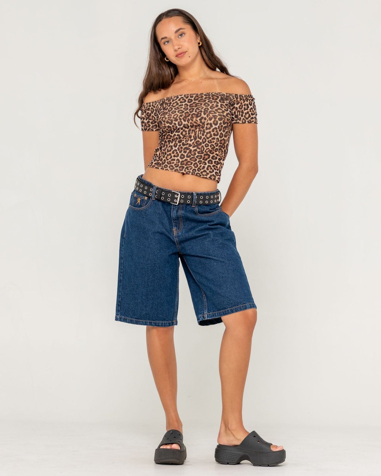 Rusty Ciao Bella Off Shoulder Top - Brown (view 2)