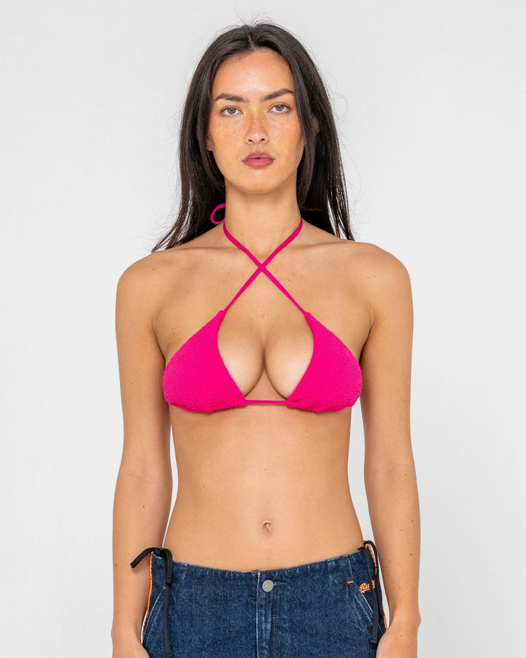 Rusty Sandalwood Multiway Triangle Bikini Top - Fuchsia (view 8)