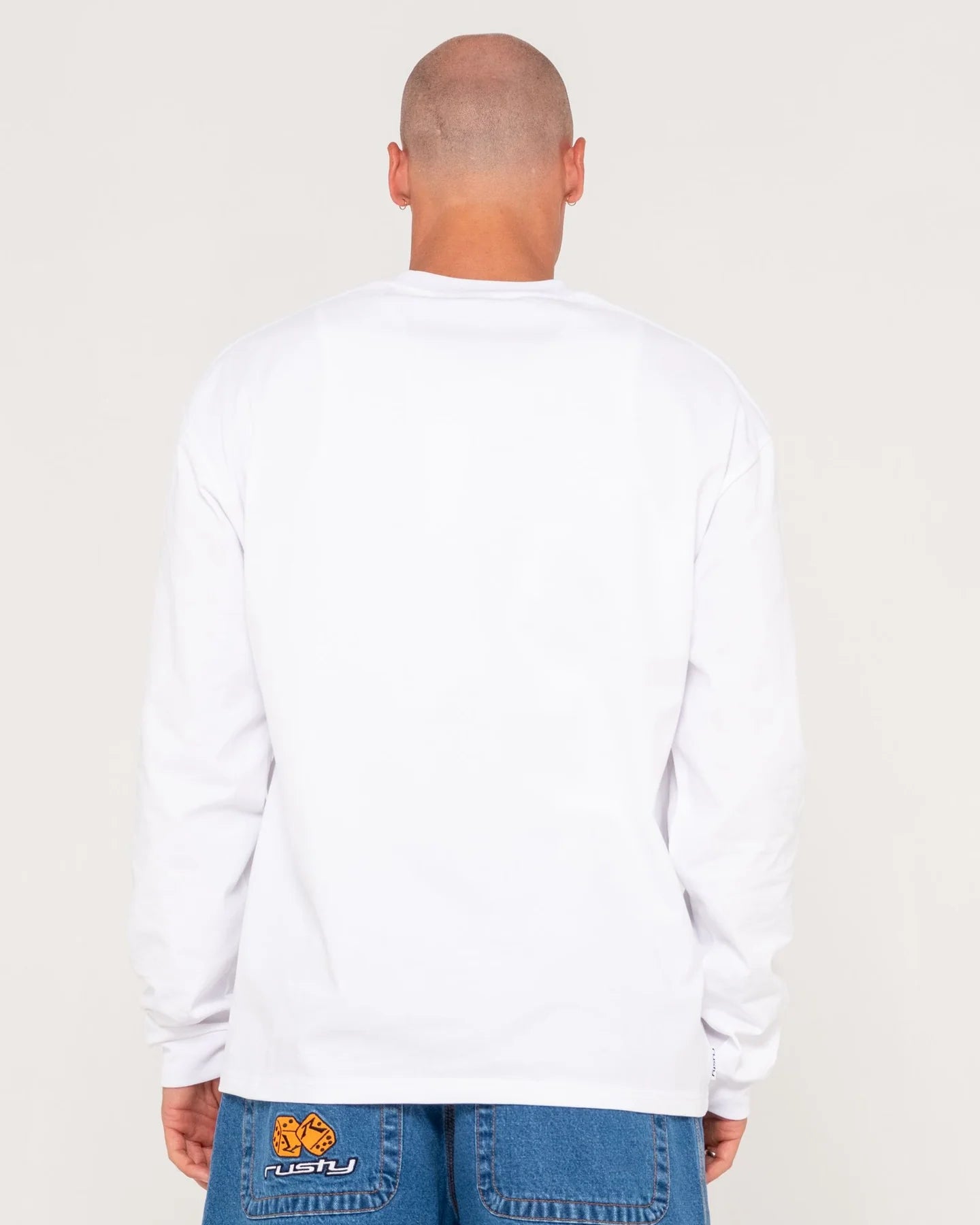 Rusty Steezey Long Sleeve Oversized Tee - White (view 2)