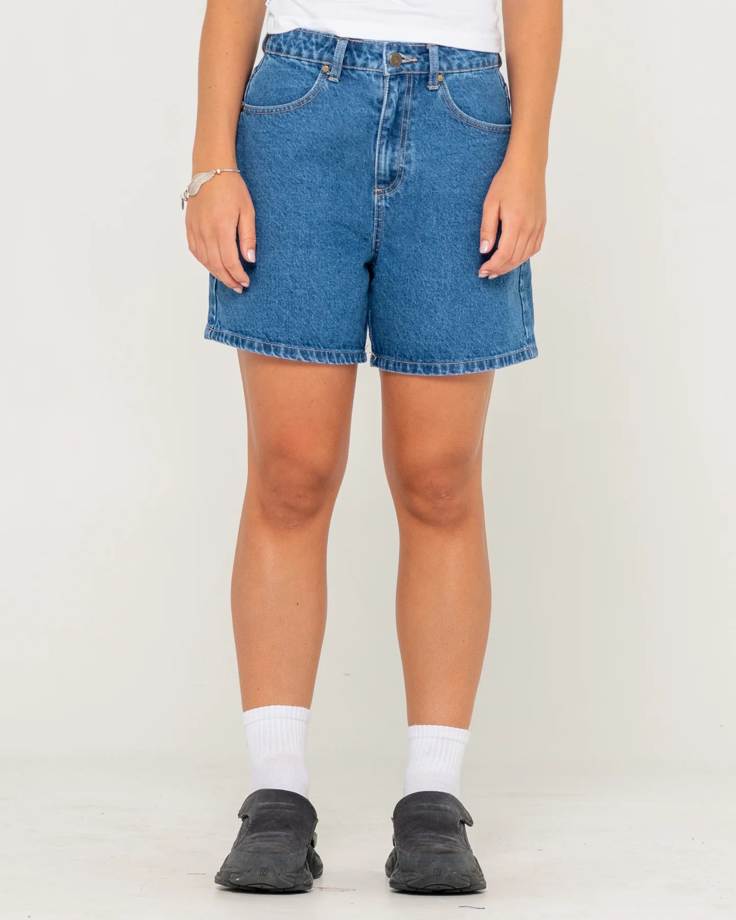 Cyprus High Denim Short - Middy Blue