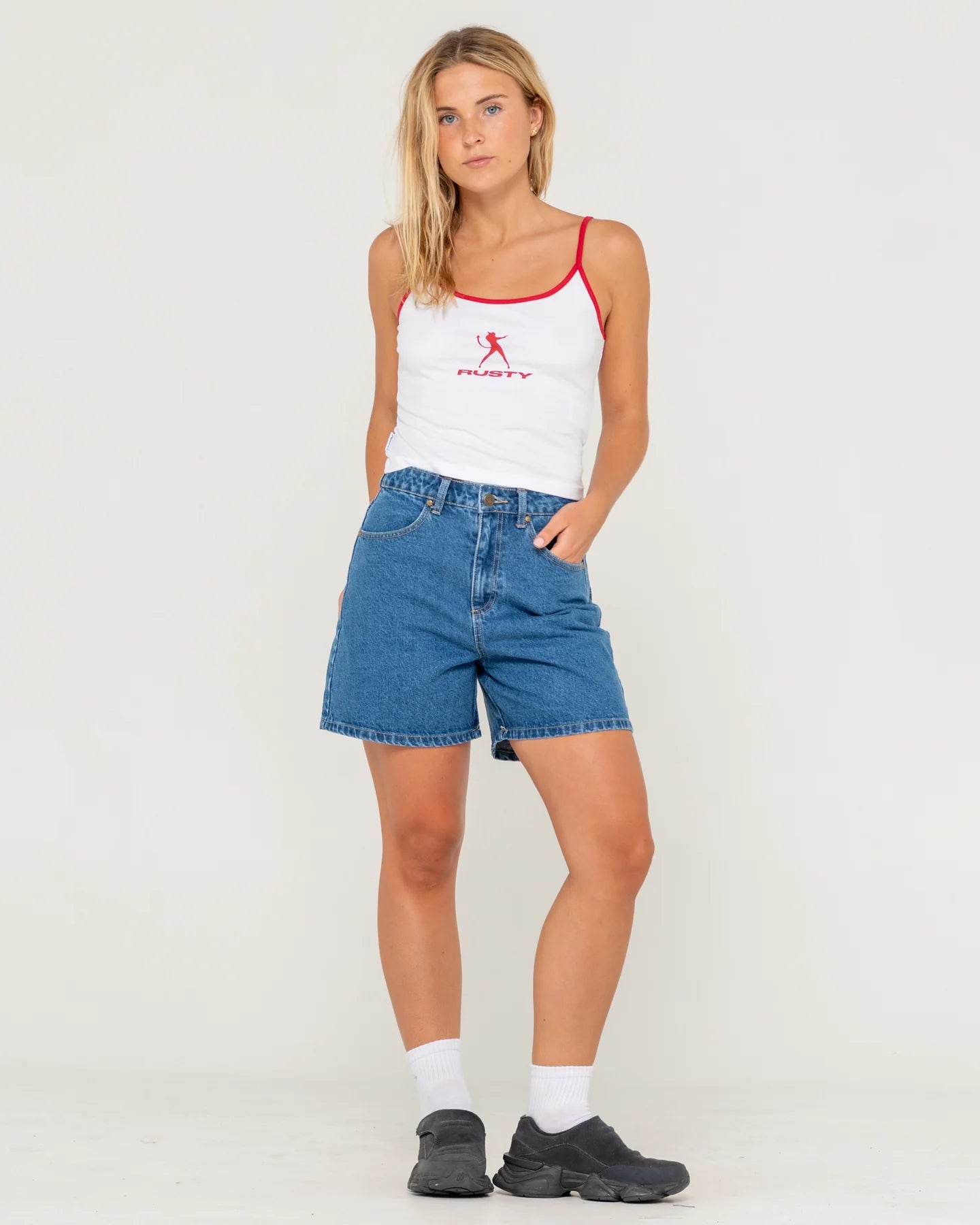 Cyprus High Denim Short - Middy Blue