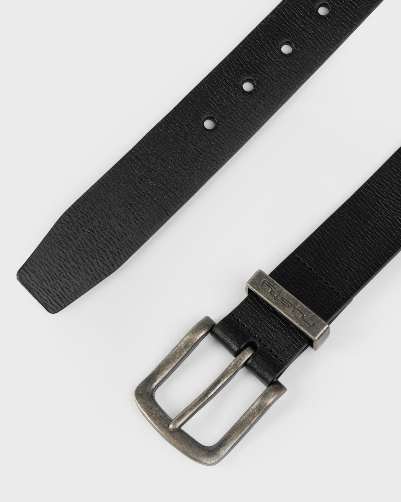Bent Leather Belt - Black
