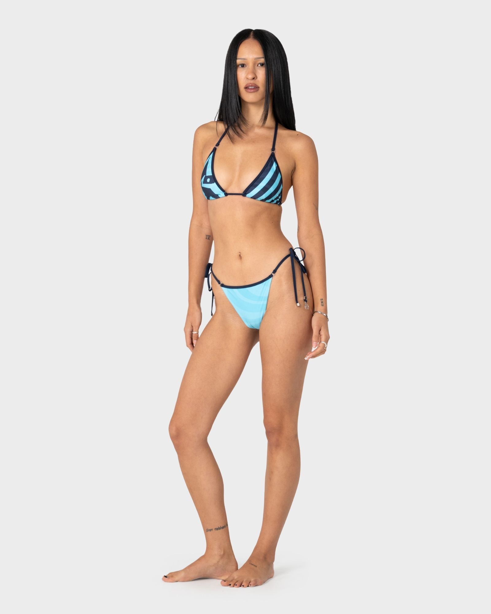 Stardom Tri Bikini Top - Navy / Aqua