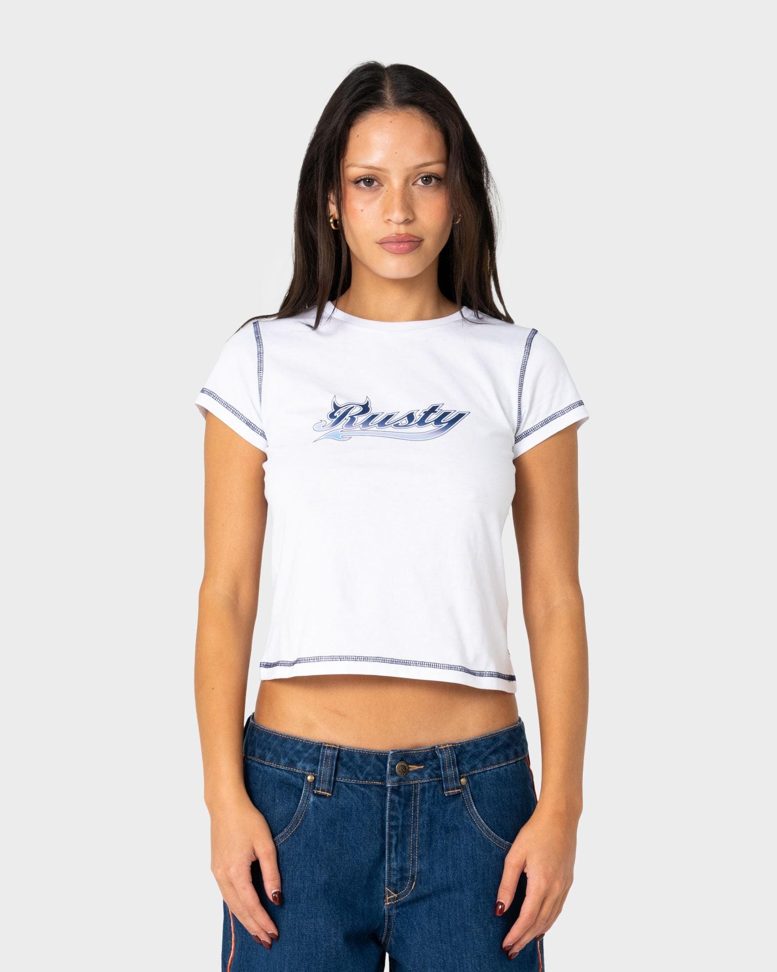 Horny Devil Baby Tee - White