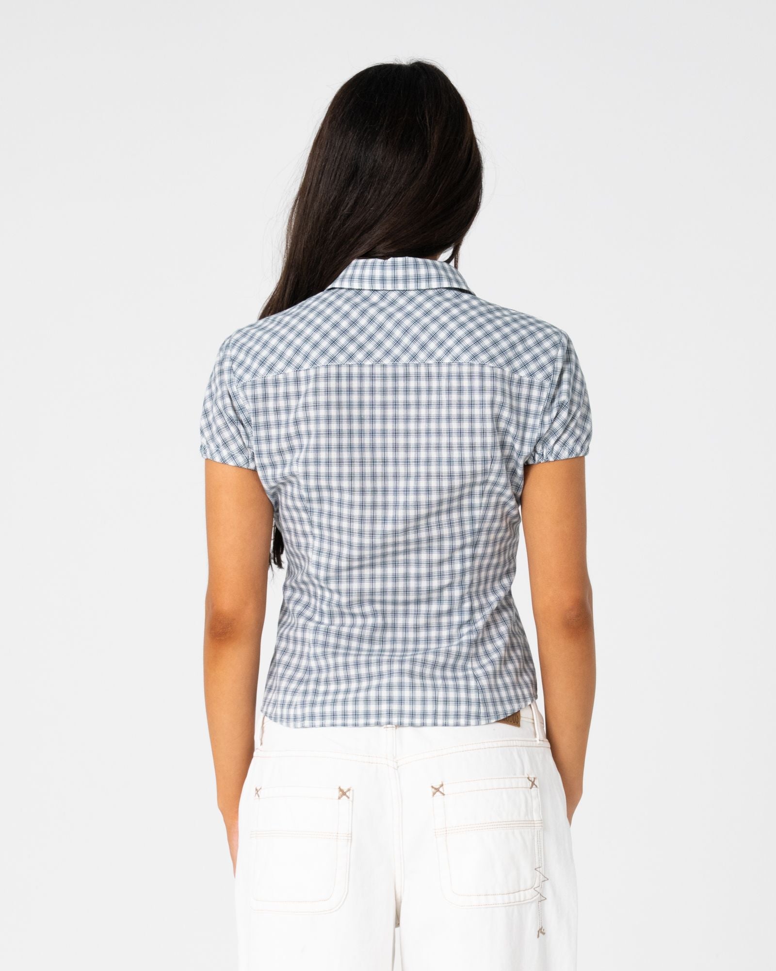 Missy May Check Shirt - Navy / Cream Check